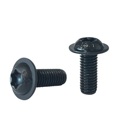 Butang hitam flanged kepala torx drive skru